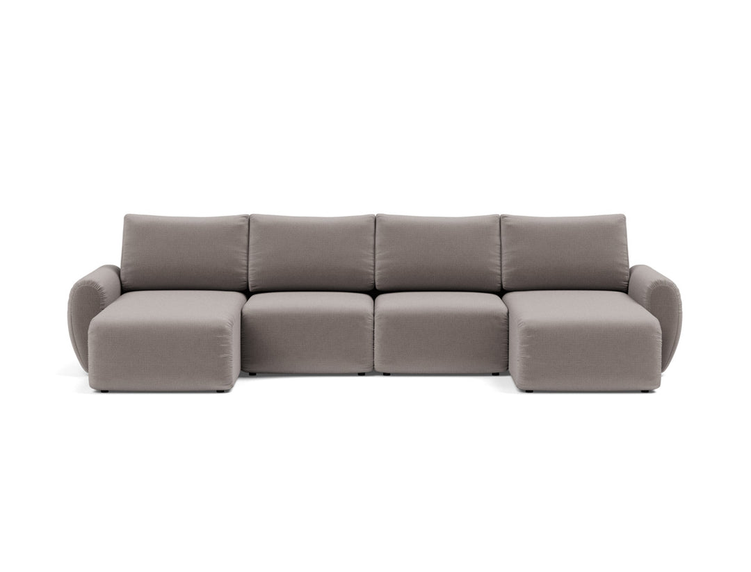 Canapea extensibila in forma de U Norum cu brate rotunjite 145x320cm, tesatura la alegere #material_418-esina-truffle