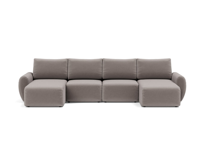 Canapea extensibila in forma de U Norum cu brate rotunjite 145x320cm, tesatura la alegere #material_418-esina-truffle
