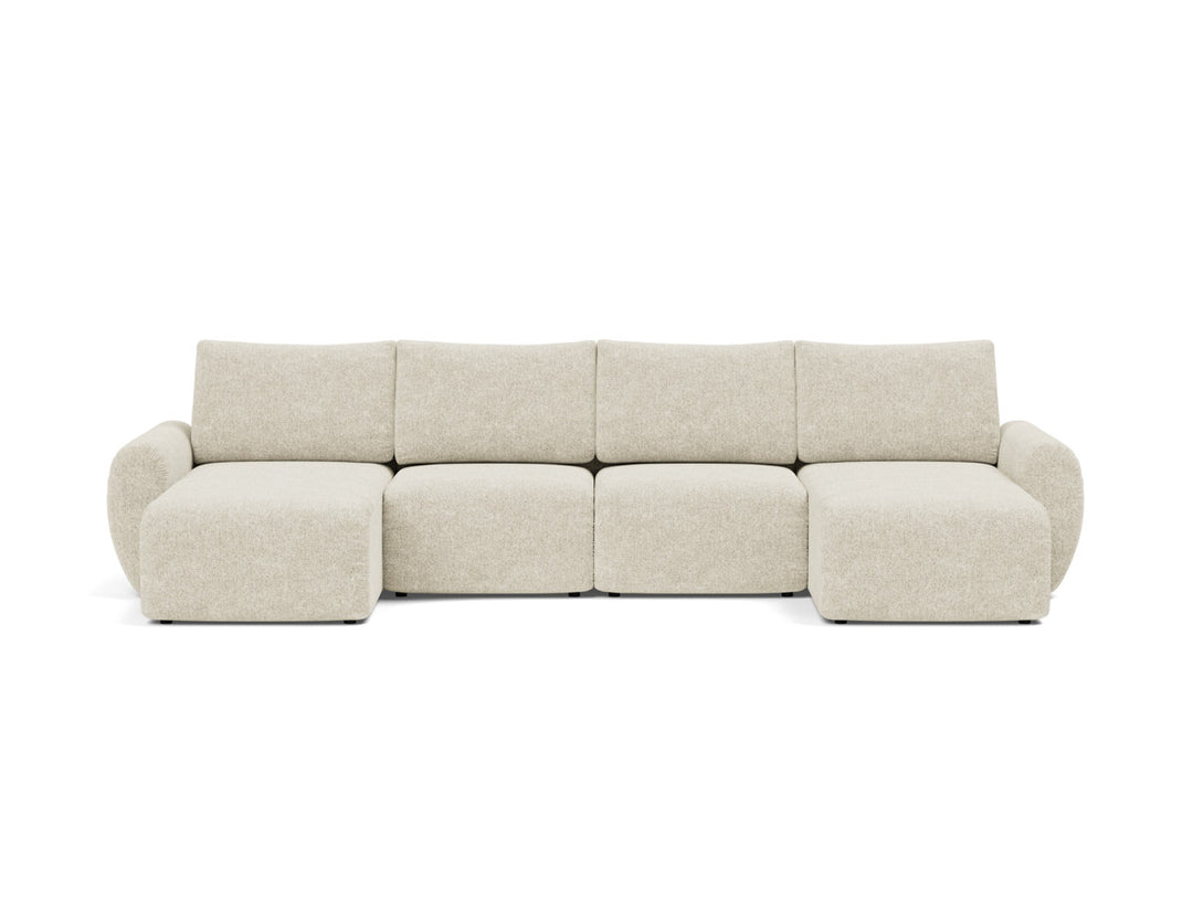 Canapea extensibila in forma de U Norum cu brate rotunjite 145x320cm, tesatura la alegere #material_357-taura-off-white