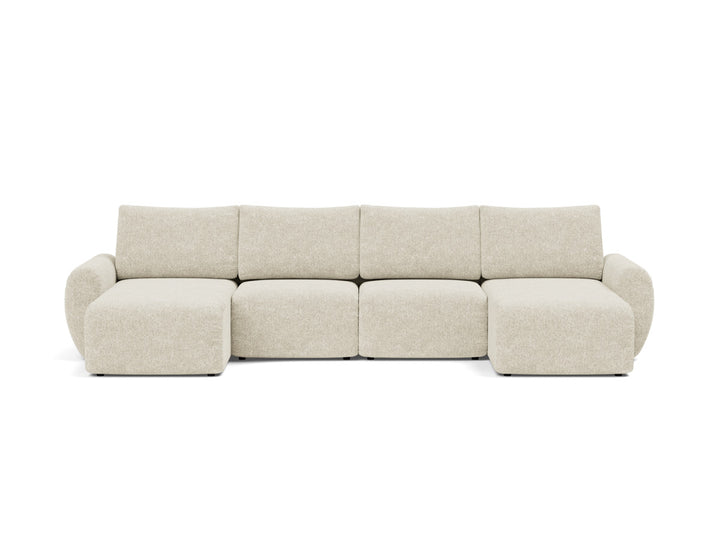 Canapea extensibila in forma de U Norum cu brate rotunjite 145x320cm, tesatura la alegere #material_357-taura-off-white