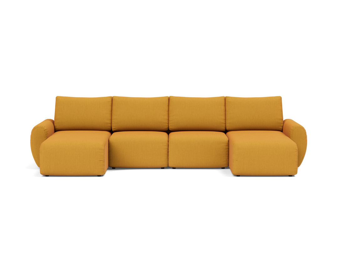 Canapea extensibila in forma de U Norum cu brate rotunjite 145x320cm, tesatura la alegere #material_507-elegance-burned-curry
