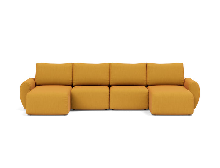 Canapea extensibila in forma de U Norum cu brate rotunjite 145x320cm, tesatura la alegere #material_507-elegance-burned-curry
