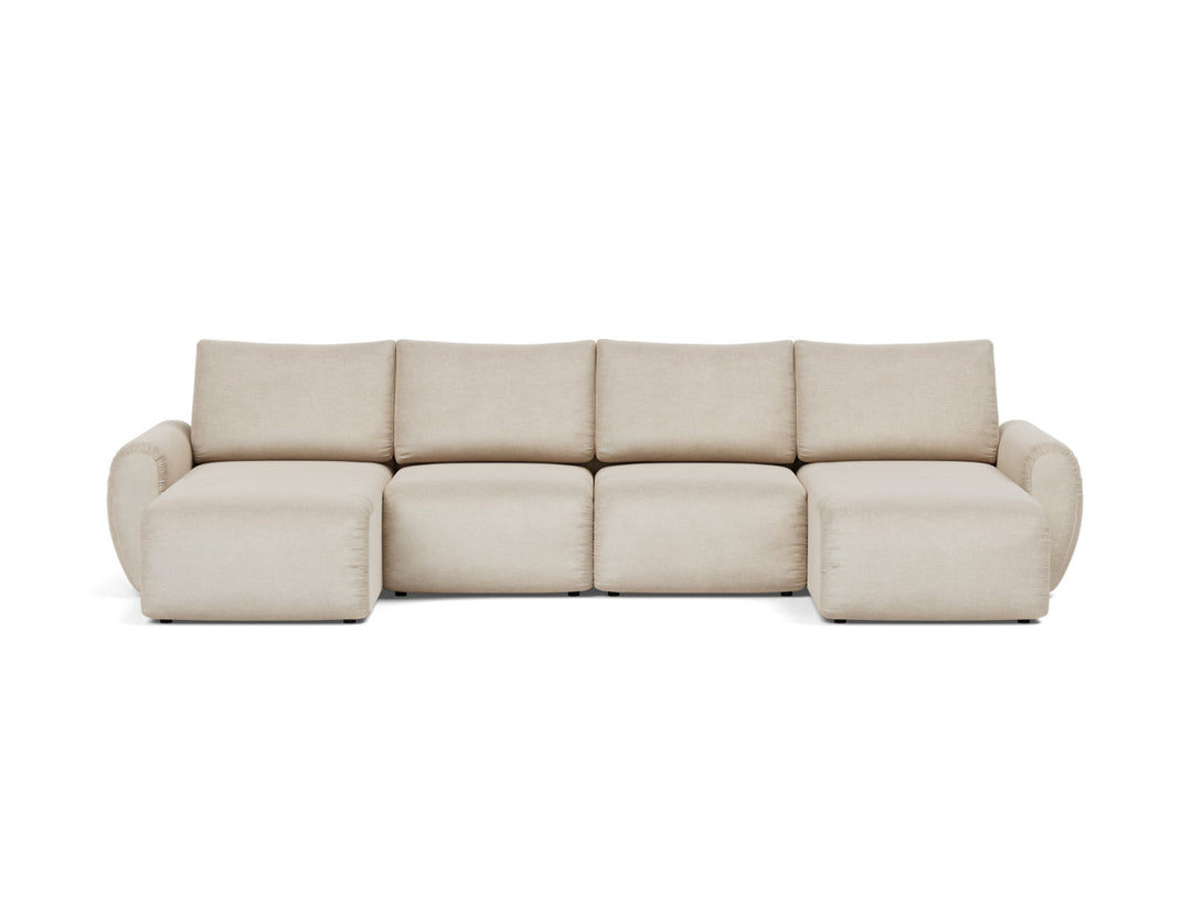 Canapea extensibila in forma de U Norum cu brate rotunjite 145x320cm, tesatura la alegere #material_586-phobos-latte