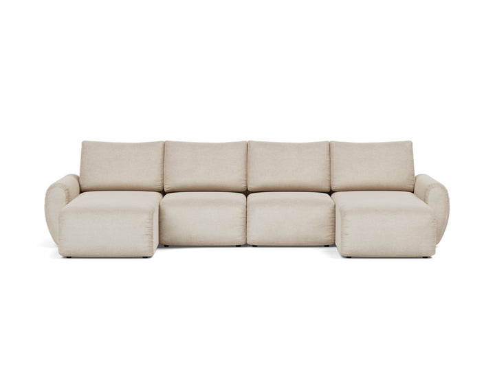 Canapea extensibila in forma de U Norum cu brate rotunjite 145x320cm, tesatura la alegere #material_586-phobos-latte