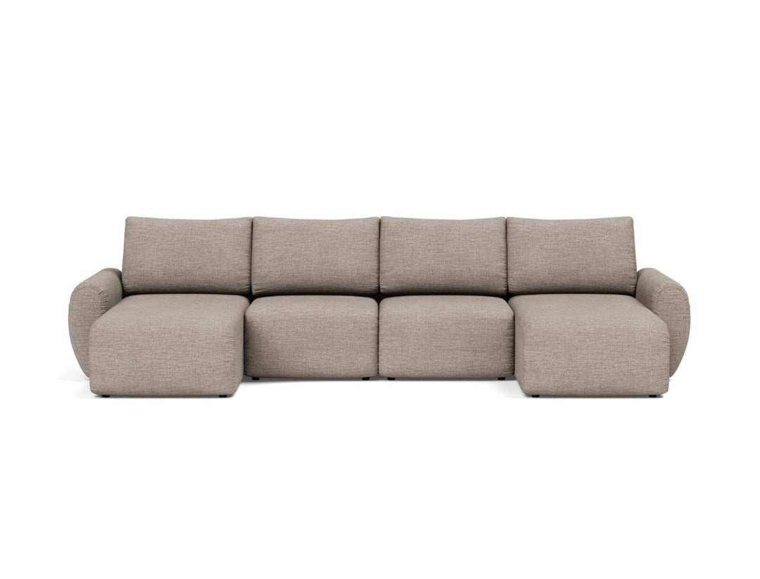 Canapea extensibila in forma de U Norum cu brate rotunjite 145x320cm, tesatura la alegere #material_472-yuveno-warm-grey