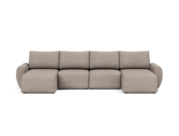 Canapea extensibila in forma de U Norum cu brate rotunjite 145x320cm, tesatura la alegere #material_472-yuveno-warm-grey