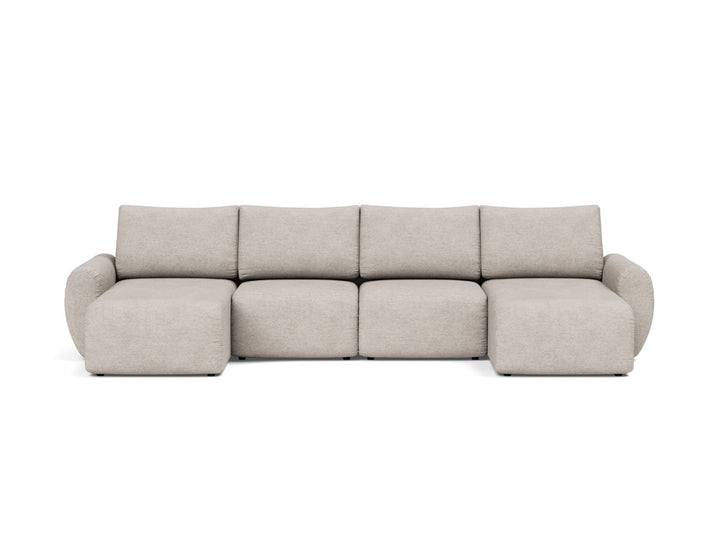 Canapea extensibila in forma de U Norum cu brate rotunjite 145x320cm, tesatura la alegere #material_471-yuveno-sand
