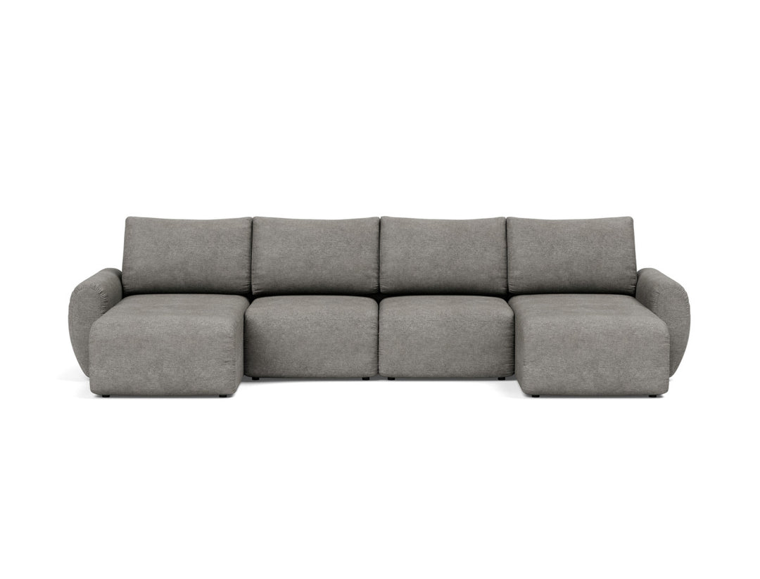 Canapea extensibila in forma de U Norum cu brate rotunjite 145x320cm, tesatura la alegere #material_282-avella-warm-grey