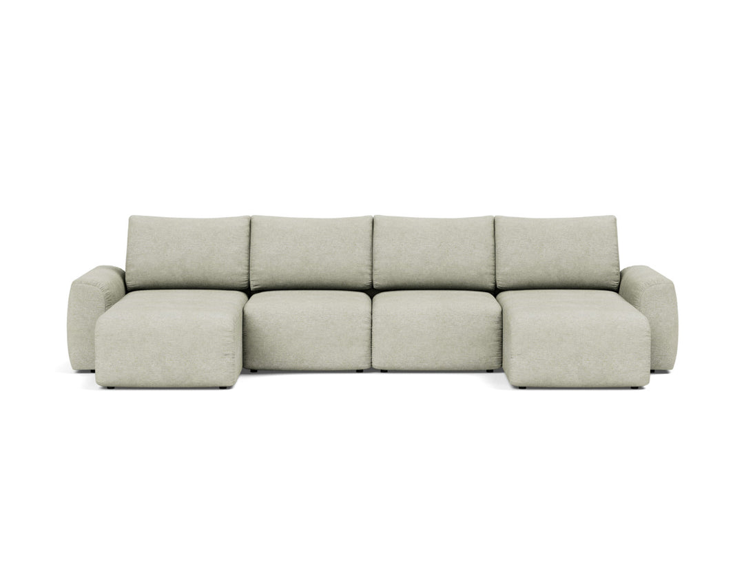 Canapea extensibila in forma de U Norum cu brate masive 145x320cm, tesatura la alegere #material_280-avella-sand