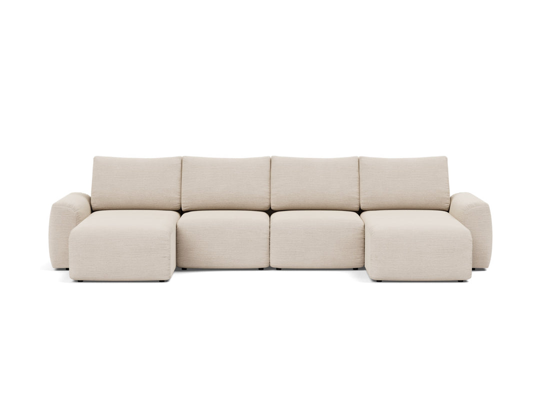 Canapea extensibila in forma de U Norum cu brate masive 145x320cm, tesatura la alegere #material_612-blida-sand-grey