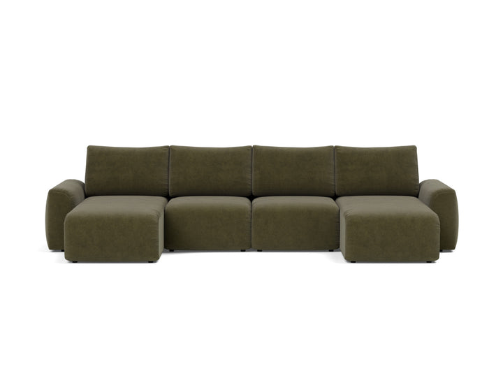 Canapea extensibila in forma de U Norum cu brate masive 145x320cm, tesatura la alegere #material_316-cordufine-pine-green
