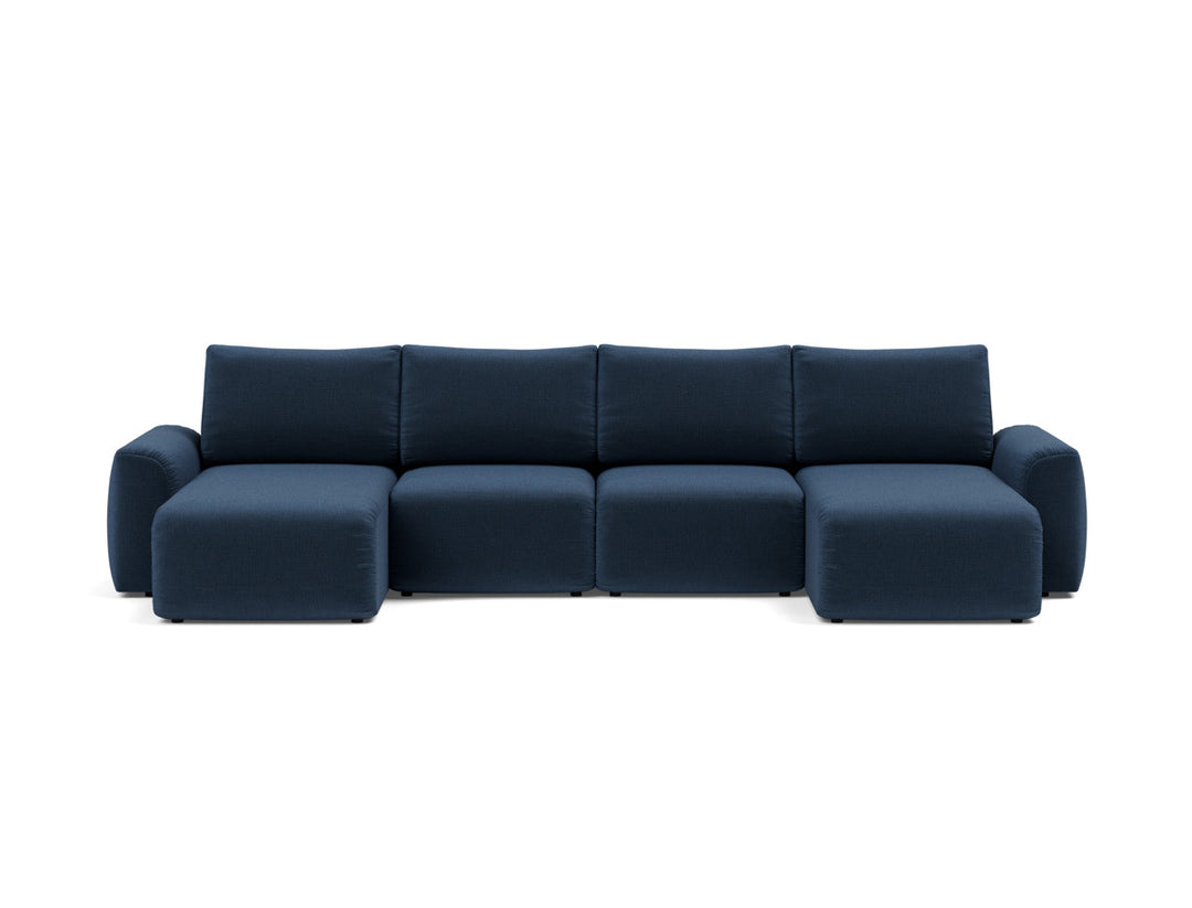 Canapea extensibila in forma de U Norum cu brate masive 145x320cm, tesatura la alegere #material_414-esina-indigo-blue