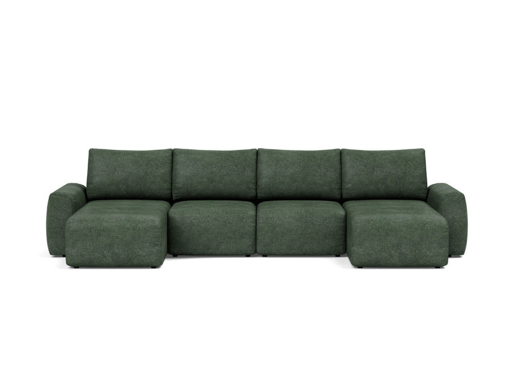 Canapea extensibila in forma de U Norum cu brate masive 145x320cm, tesatura la alegere #material_281-avella-pine-green