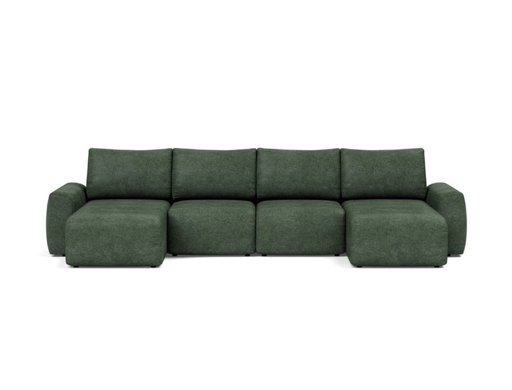 Canapea extensibila in forma de U Norum cu brate masive 145x320cm, tesatura la alegere #material_281-avella-pine-green