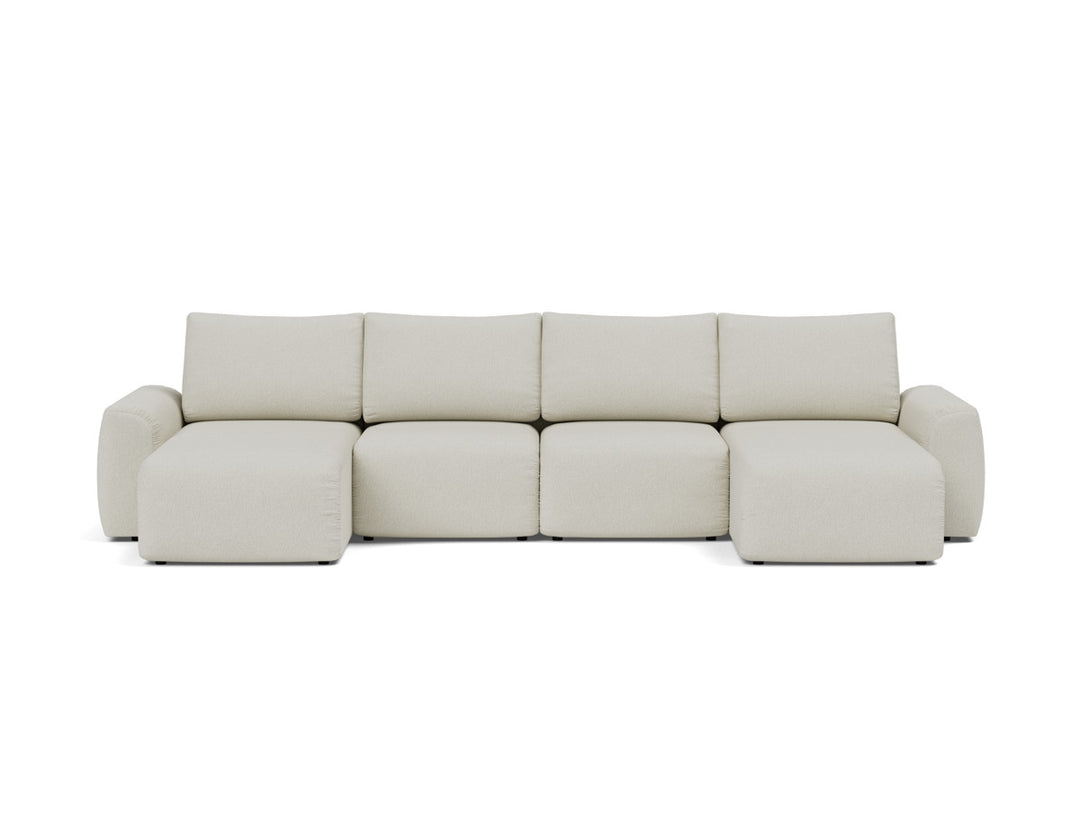 Canapea extensibila in forma de U Norum cu brate masive 145x320cm, tesatura la alegere #material_527-mixed-dance-natural