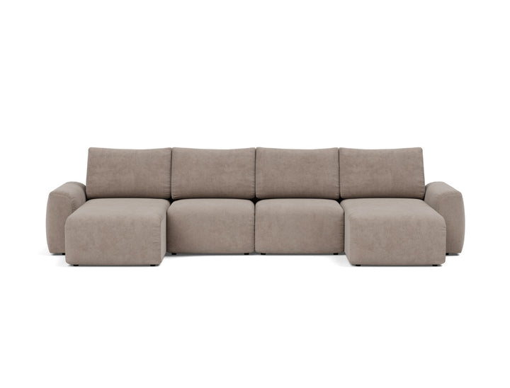 Canapea extensibila in forma de U Norum cu brate masive 145x320cm, tesatura la alegere #material_318-cordufine-beige