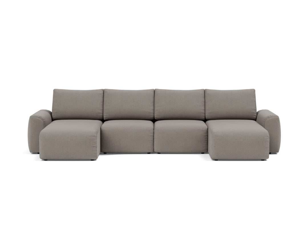 Canapea extensibila in forma de U Norum cu brate masive 145x320cm, tesatura la alegere #material_521-mixed-dance-grey