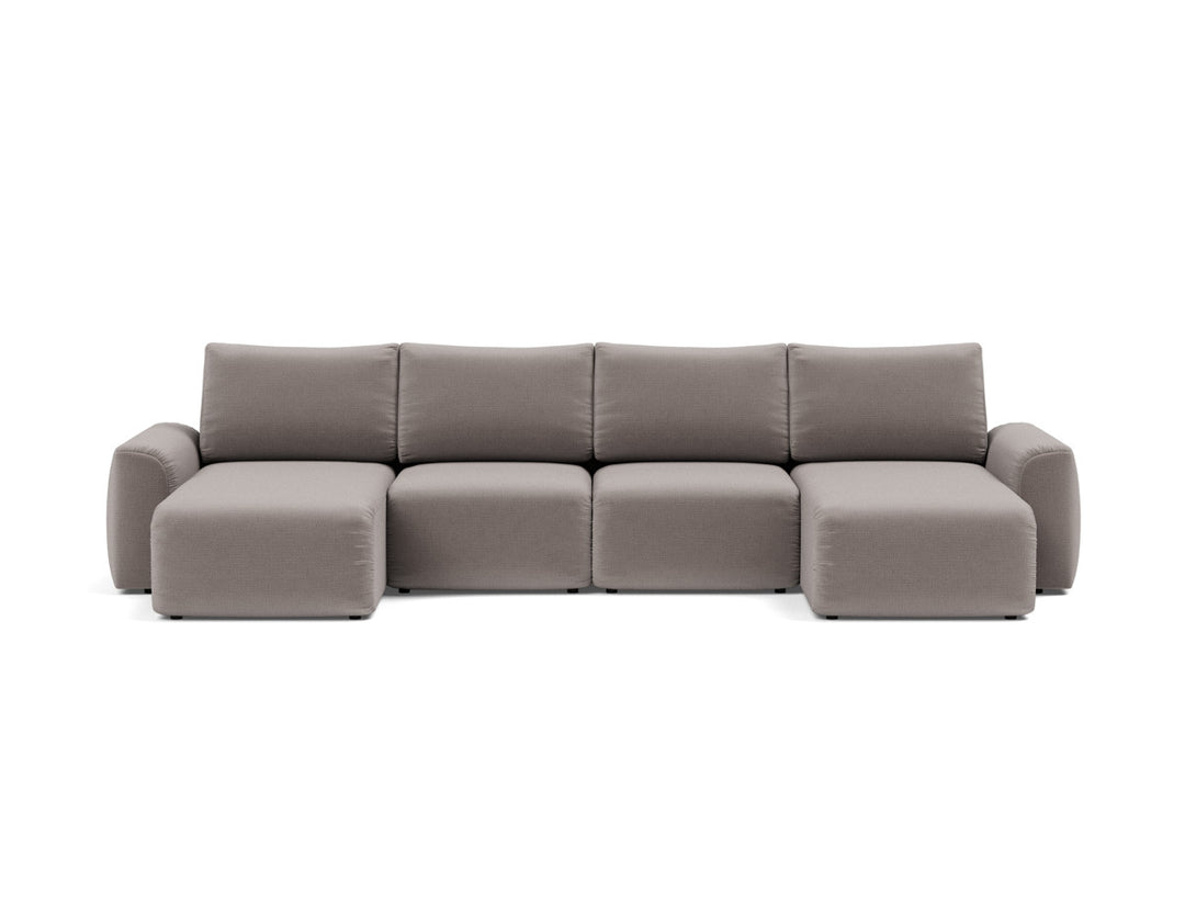 Canapea extensibila in forma de U Norum cu brate masive 145x320cm, tesatura la alegere #material_418-esina-truffle