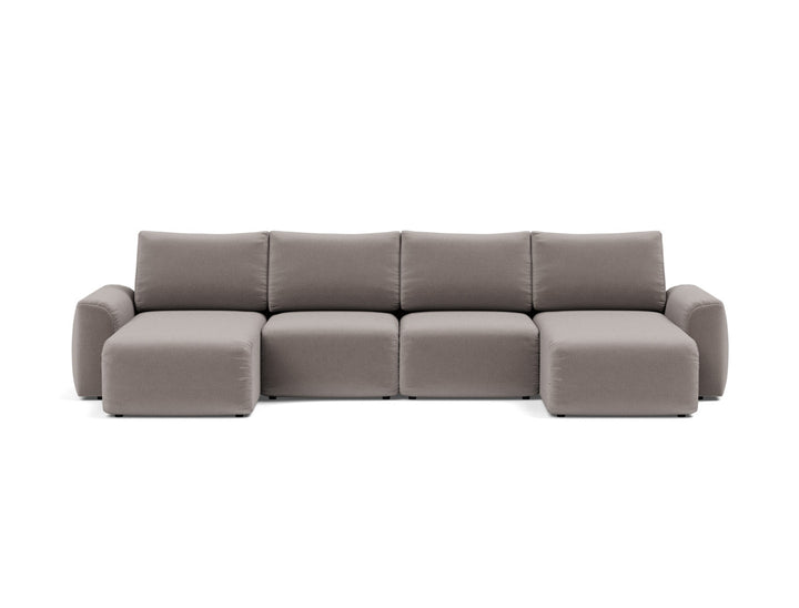 Canapea extensibila in forma de U Norum cu brate masive 145x320cm, tesatura la alegere #material_418-esina-truffle