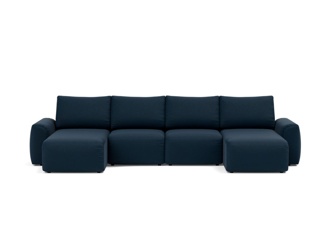 Canapea extensibila in forma de U Norum cu brate masive 145x320cm, tesatura la alegere #material_528-mixed-dance-blue
