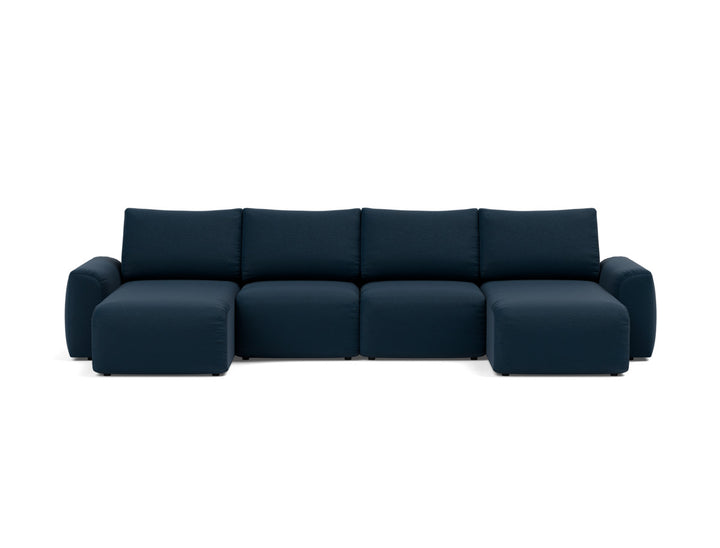 Canapea extensibila in forma de U Norum cu brate masive 145x320cm, tesatura la alegere #material_528-mixed-dance-blue