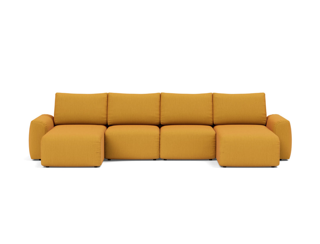 Canapea extensibila in forma de U Norum cu brate masive 145x320cm, tesatura la alegere #material_507-elegance-burned-curry