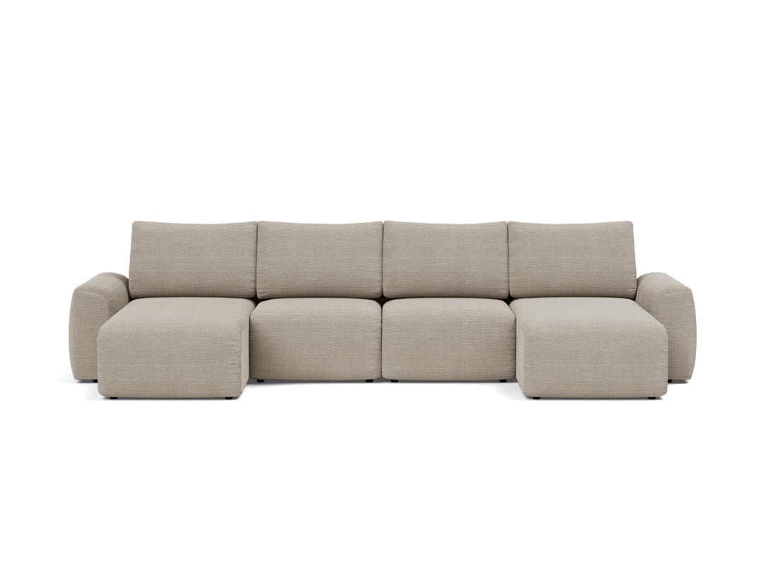 Canapea extensibila in forma de U Norum cu brate masive 145x320cm, tesatura la alegere #material_579-kenya-gravel
