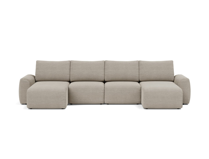 Canapea extensibila in forma de U Norum cu brate masive 145x320cm, tesatura la alegere #material_579-kenya-gravel