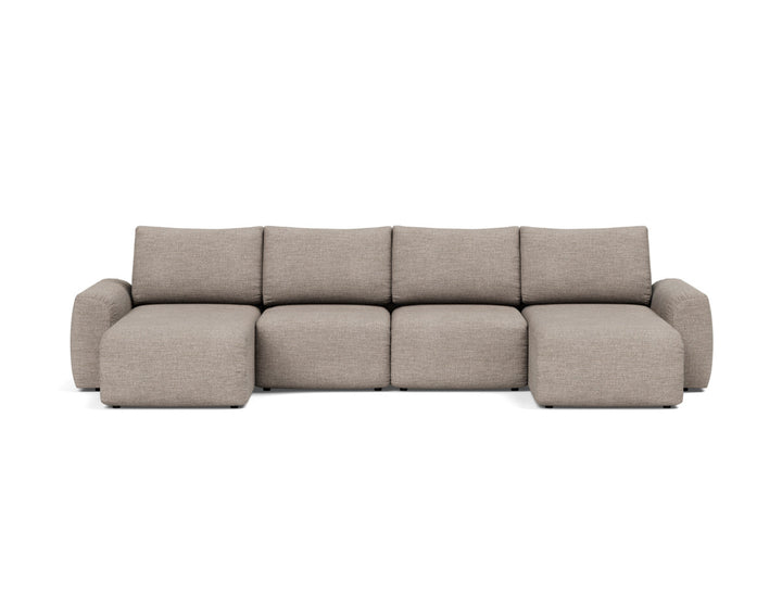 Canapea extensibila in forma de U Norum cu brate masive 145x320cm, tesatura la alegere #material_472-yuveno-warm-grey