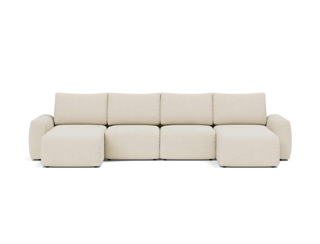 Canapea extensibila in forma de U Norum cu brate masive 145x320cm, tesatura la alegere #material_594-corduroy-ivory