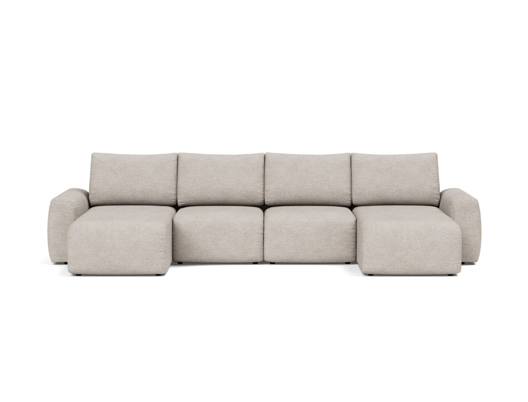 Canapea extensibila in forma de U Norum cu brate masive 145x320cm, tesatura la alegere #material_471-yuveno-sand