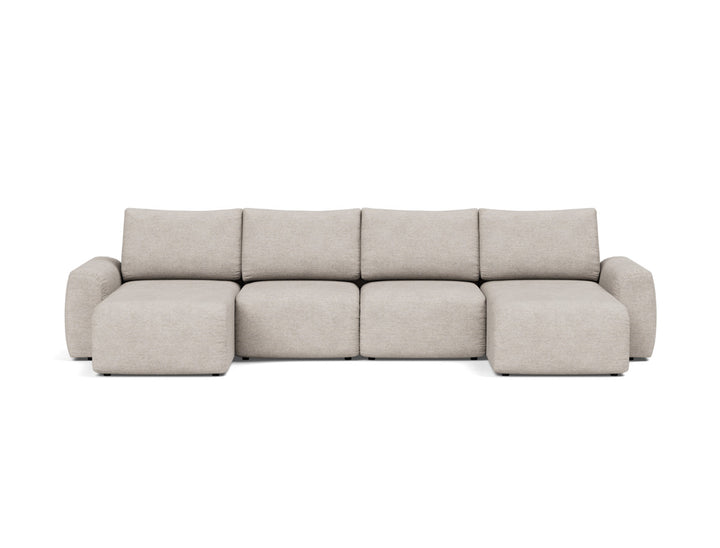 Canapea extensibila in forma de U Norum cu brate masive 145x320cm, tesatura la alegere #material_471-yuveno-sand