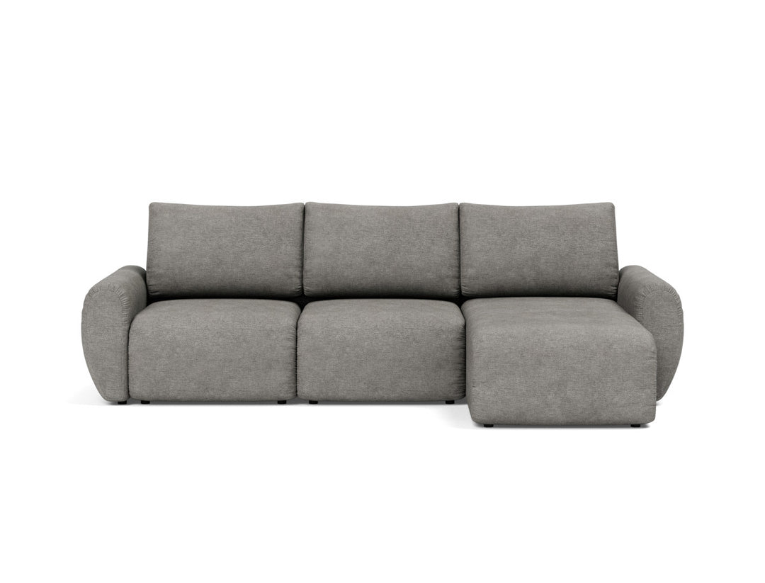 Canapea extensibila cu sezlong Norum cu brate rotunjite 145x240cm, tesatura la alegere #material_282-avella-warm-grey