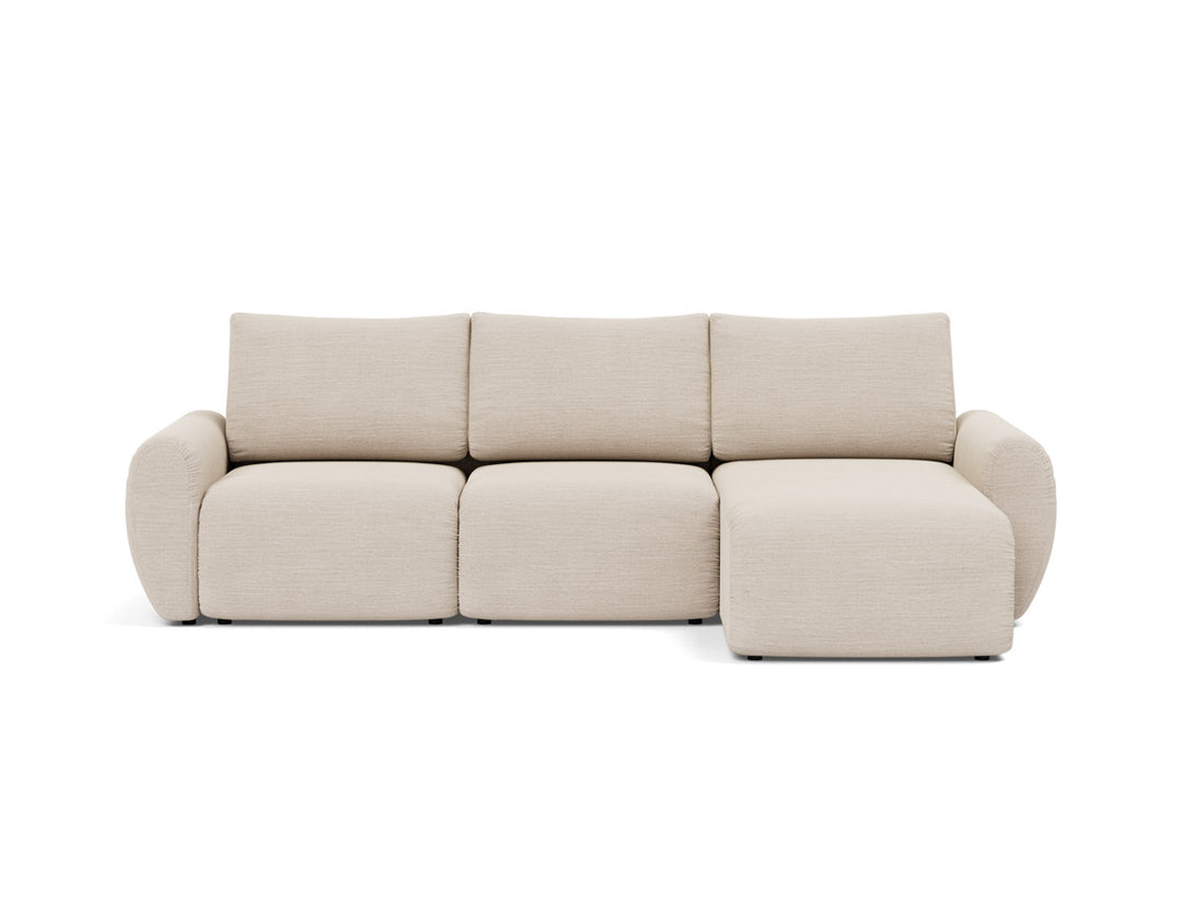 Canapea extensibila cu sezlong Norum cu brate rotunjite 145x240cm, tesatura la alegere #material_612-blida-sand-grey