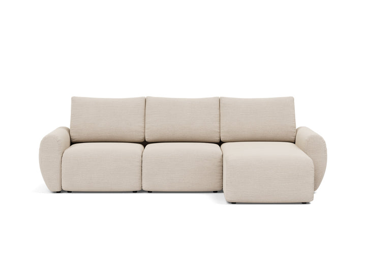 Canapea extensibila cu sezlong Norum cu brate rotunjite 145x240cm, tesatura la alegere #material_612-blida-sand-grey