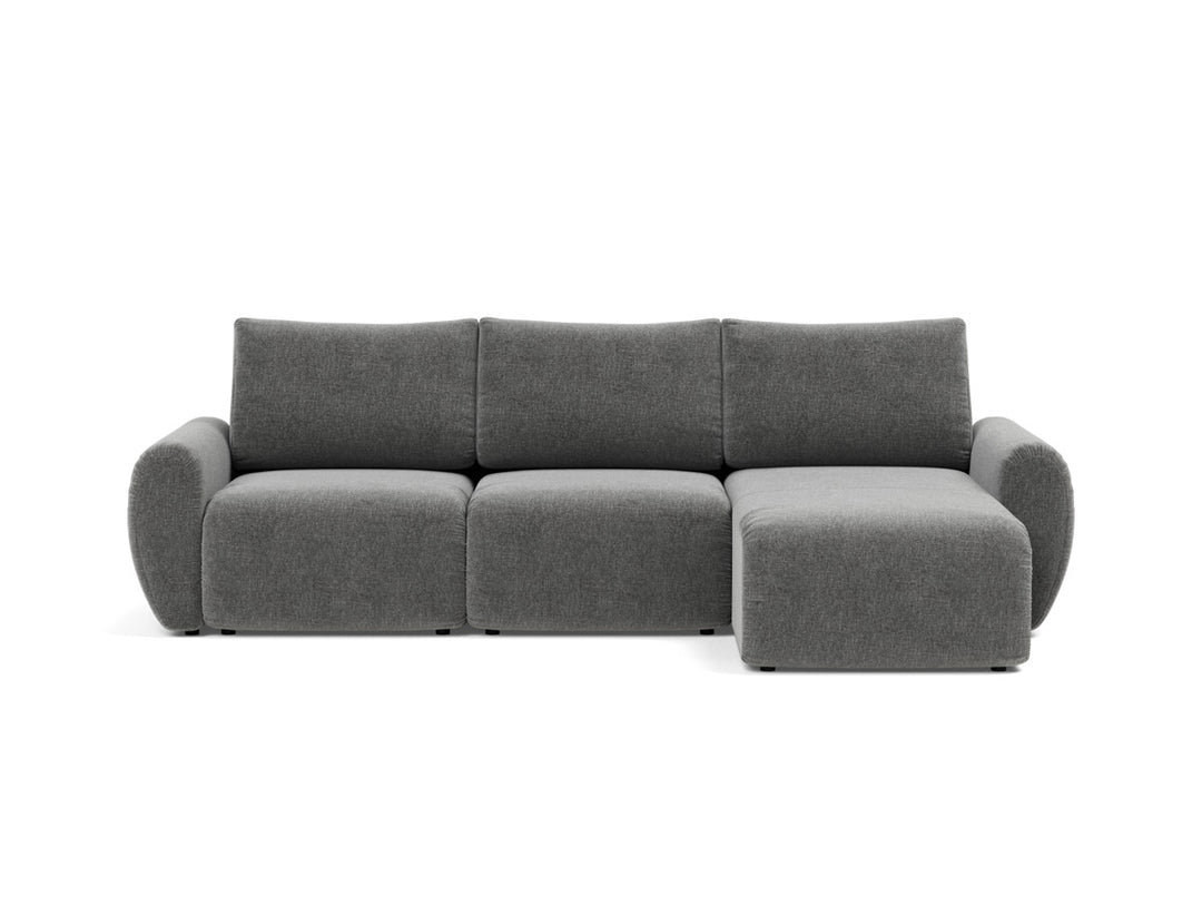 Canapea extensibila cu sezlong Norum cu brate rotunjite 145x240cm, tesatura la alegere #material_563-twist-charcoal
