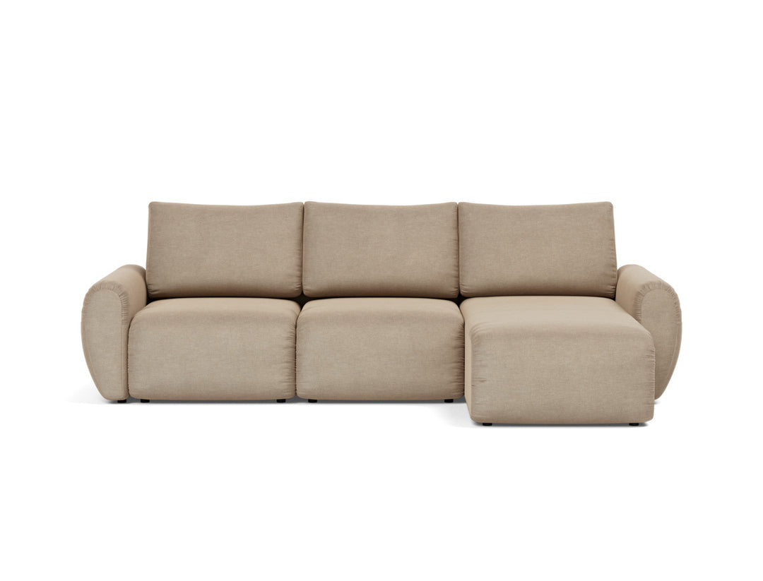 Canapea extensibila cu sezlong Norum cu brate rotunjite 145x240cm, tesatura la alegere #material_587-phobos-mocha