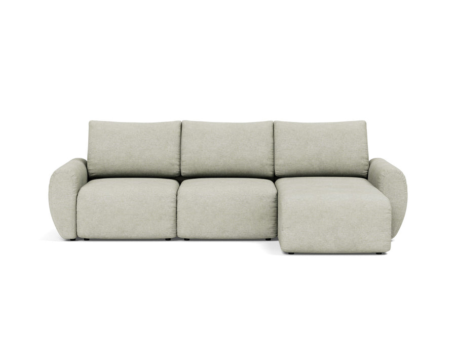 Canapea extensibila cu sezlong Norum cu brate rotunjite 145x240cm, tesatura la alegere #material_280-avella-sand
