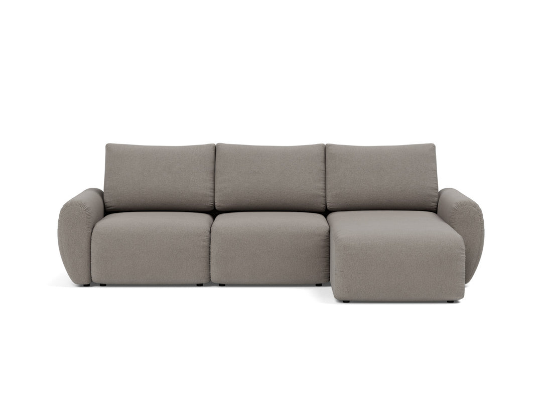 Canapea extensibila cu sezlong Norum cu brate rotunjite 145x240cm, tesatura la alegere #material_521-mixed-dance-grey