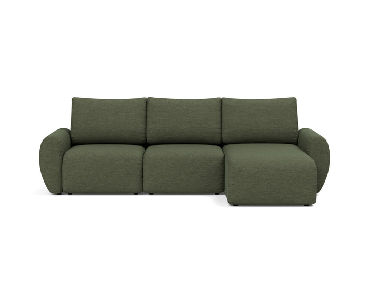 Canapea extensibila cu sezlong Norum cu brate rotunjite 145x240cm, tesatura la alegere #material_353-taura-forest