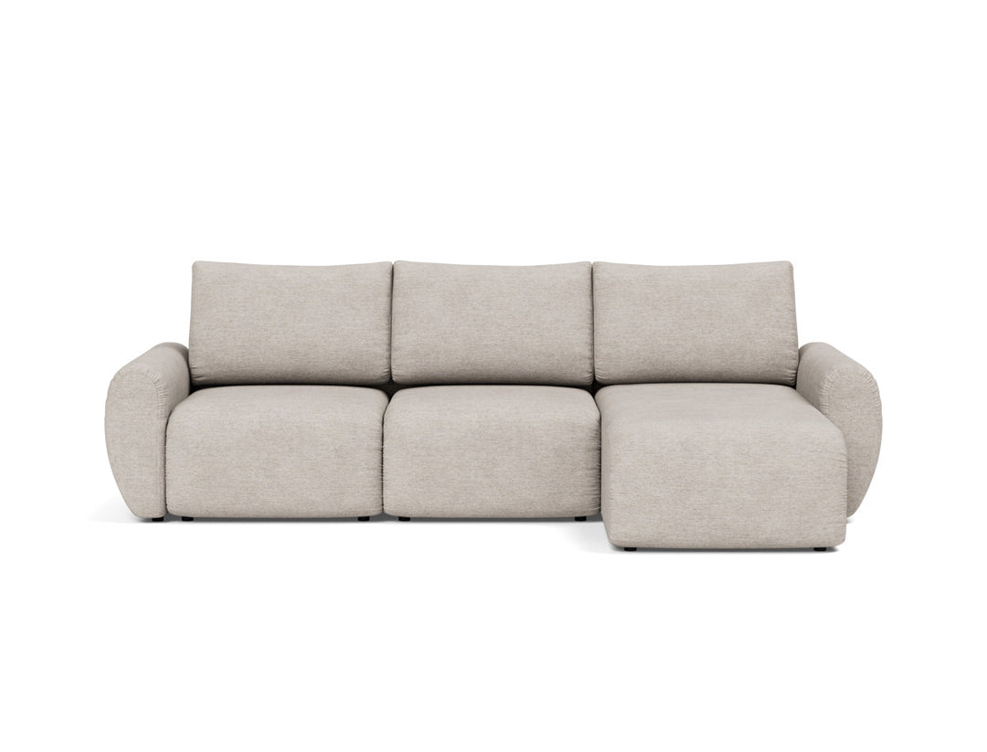 Canapea extensibila cu sezlong Norum cu brate rotunjite 145x240cm, tesatura la alegere #material_471-yuveno-sand