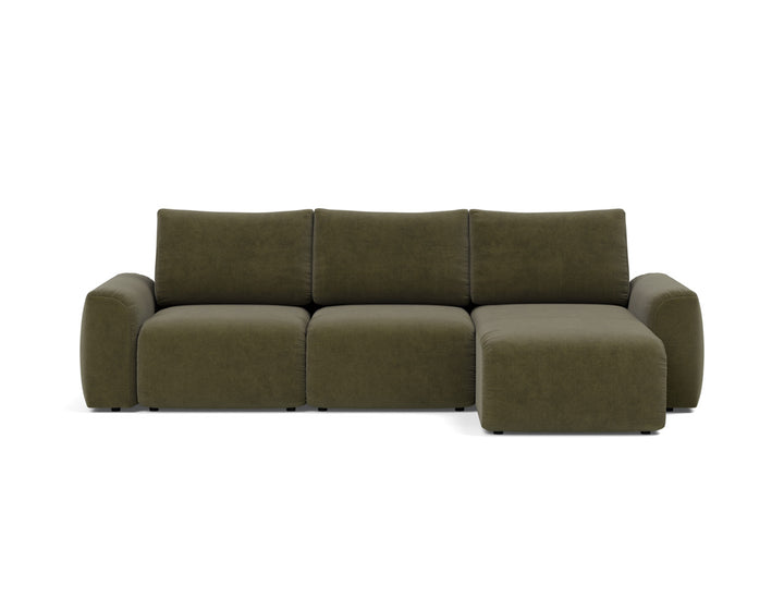 Canapea extensibila cu sezlong Norum cu brate masive 145x240cm, tesatura la alegere #material_316-cordufine-pine-green