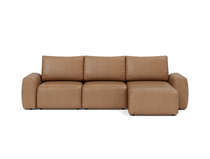 Canapea extensibila cu sezlong Norum cu brate masive 145x240cm, tesatura la alegere #material_551-faunal-brown