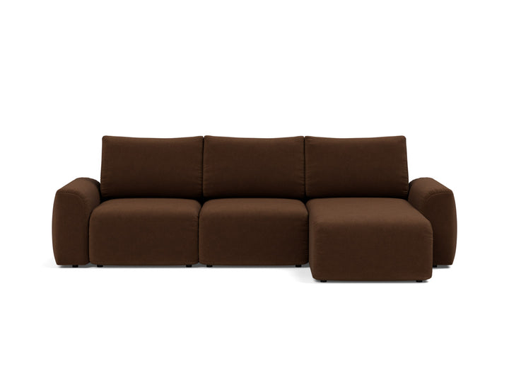 Canapea extensibila cu sezlong Norum cu brate masive 145x240cm, tesatura la alegere #material_359-taura-cappuccino