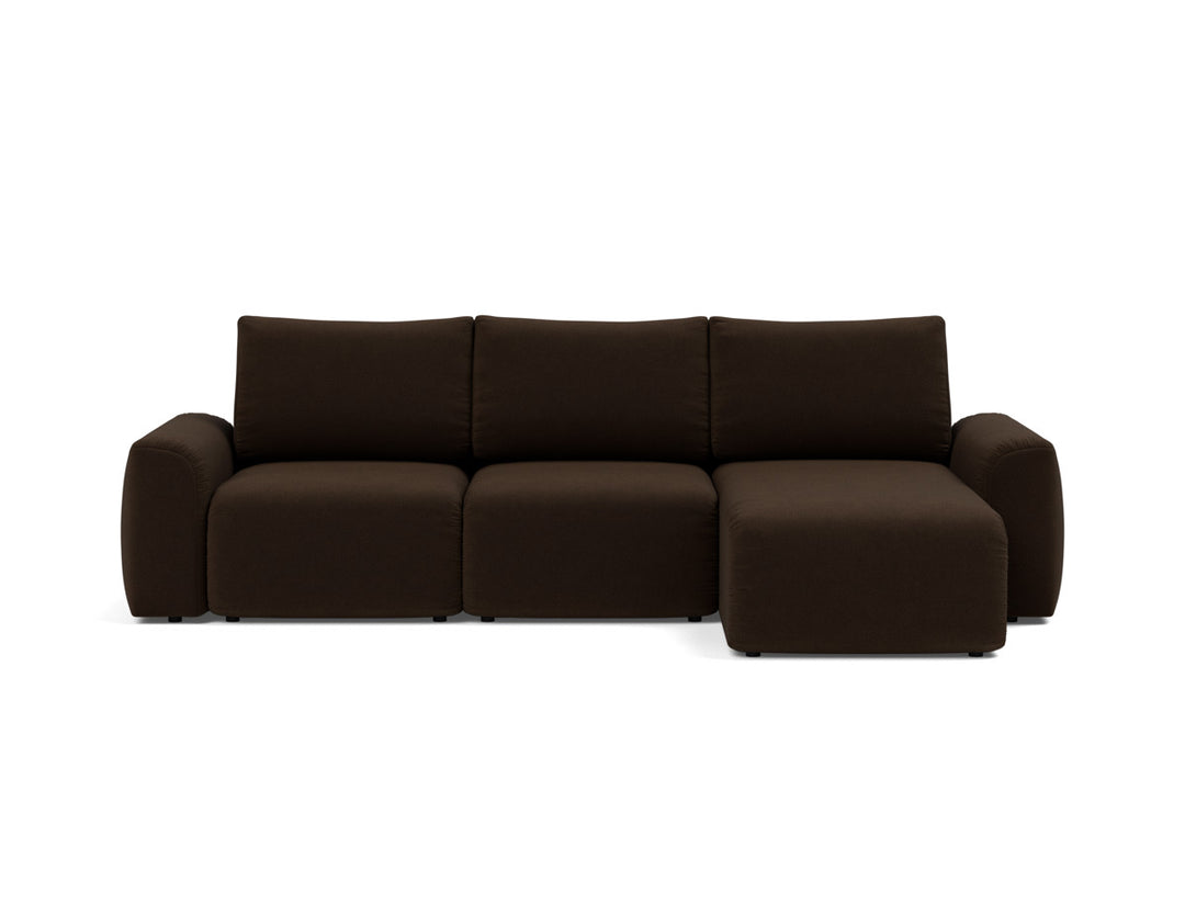 Canapea extensibila cu sezlong Norum cu brate masive 145x240cm, tesatura la alegere #material_358-taura-chocco