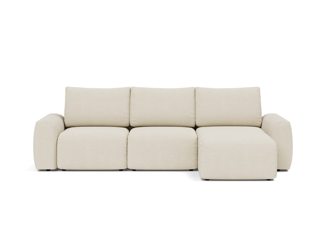 Canapea extensibila cu sezlong Norum cu brate masive 145x240cm, tesatura la alegere #material_594-corduroy-ivory