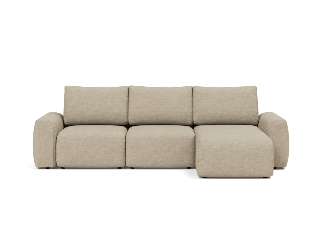 Canapea extensibila cu sezlong Norum cu brate masive 145x240cm, tesatura la alegere #material_356-taura-sand
