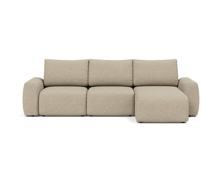 Canapea extensibila cu sezlong Norum cu brate masive 145x240cm, tesatura la alegere #material_356-taura-sand