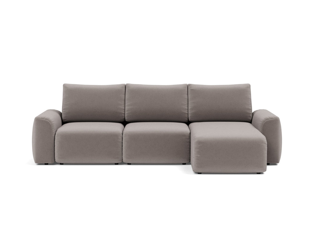 Canapea extensibila cu sezlong Norum cu brate masive 145x240cm, tesatura la alegere #material_418-esina-truffle
