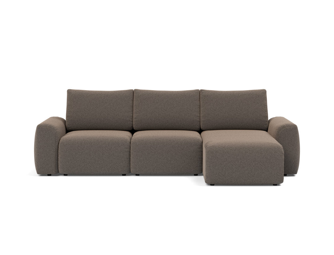 Canapea extensibila cu sezlong Norum cu brate masive 145x240cm, tesatura la alegere #material_530-boucl-taupe